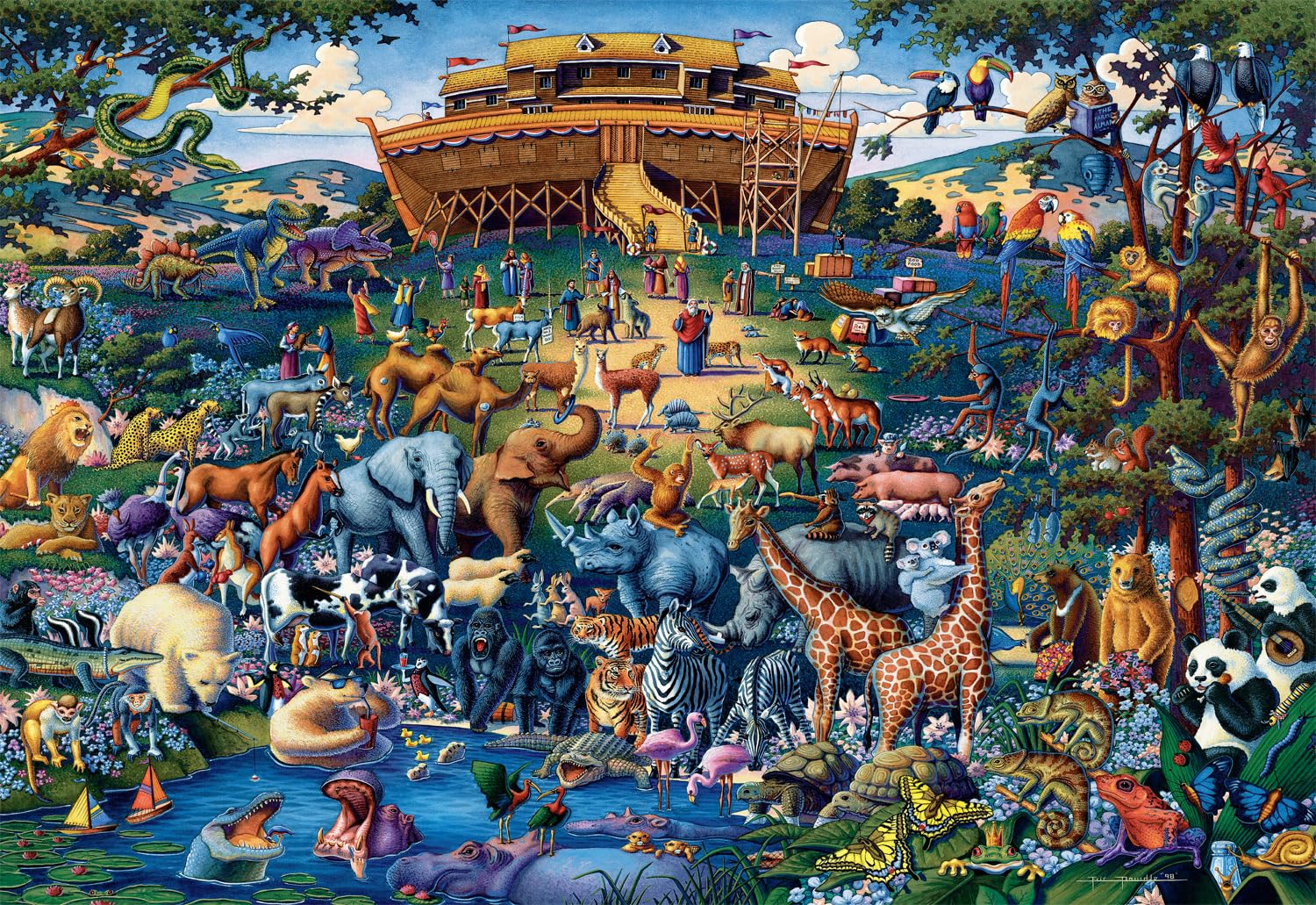 Buffalo Games - Dowdle - Noah's Ark - 1500 Piece Jigsaw Puzzle for Adults Challenging Puzzle Perfect for Game Nights - Finished Size 31.50 x 23.50