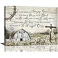 ZHONGH Christian Wall Art Barn Windmill Pictures Wall Decor Amazing Grace Canvas Print Home Decorations For Living Room Kitchen Bathroom Bedroom Framed 16''x12''