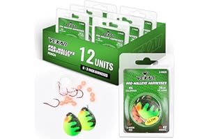 Vexan Glow Walleye Spinner Rig - Worm & Crawler Harnesses for Live Bait Fishing