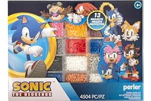 Perler 80-57249 Sonic The Hedgehog Deluxe Fused Bead Craft Activity Kit with 14 Projects, Multicolor, 4504 Pieces