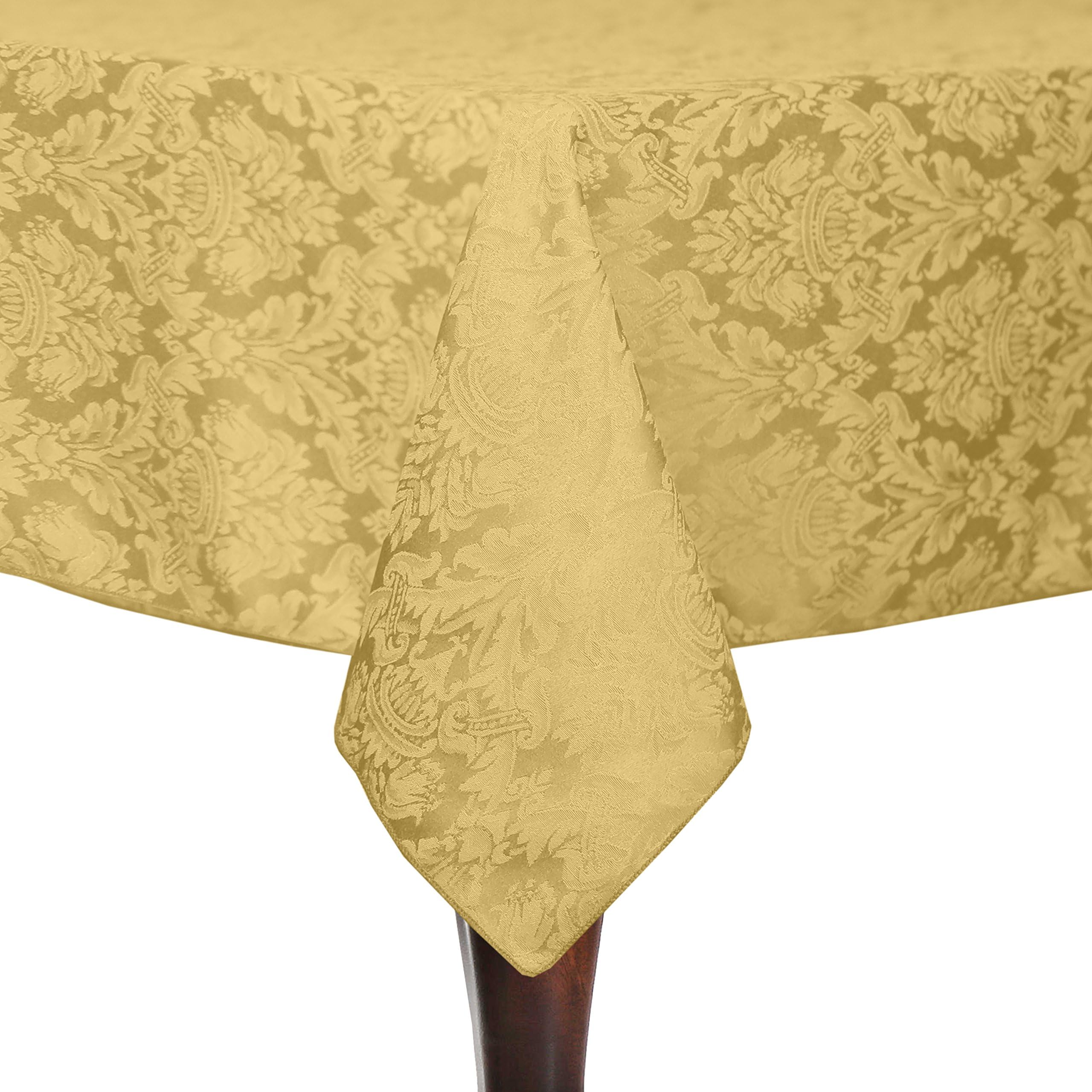 Ultimate Textile Saxony 72 x 72-Inch Square Damask Tablecloth Gold