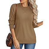 YUCOLEN Sweaters for Women Long Sleeve Lightweight Crewneck Knit Pullover Basic Casual Sweaters Spring Tops