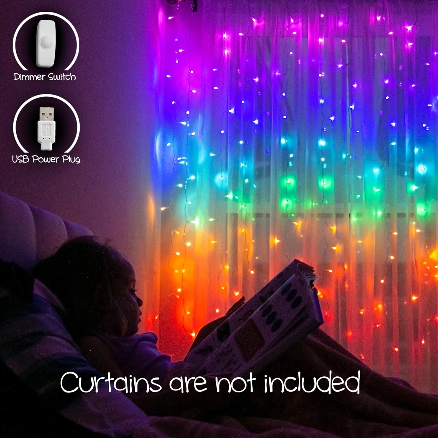 Mermaid Purple Nursery And Kids Room Decor Something Unicorn Girls Room Pink Decoration Led String Curtain Lights With Dimmer Switch For Teen Room College Dorm Perfect For Mermaid Home Kitchen leaddigital