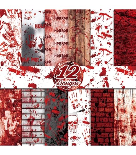 12x12 Double Sided Patterned Paper Konsait 12x12 Halloween Scrapbook Paper - 24 Sheets, 12 Double Sided Scary Patterns, 160gsm Cardstock For Crafts Card Making Supplies - View #10