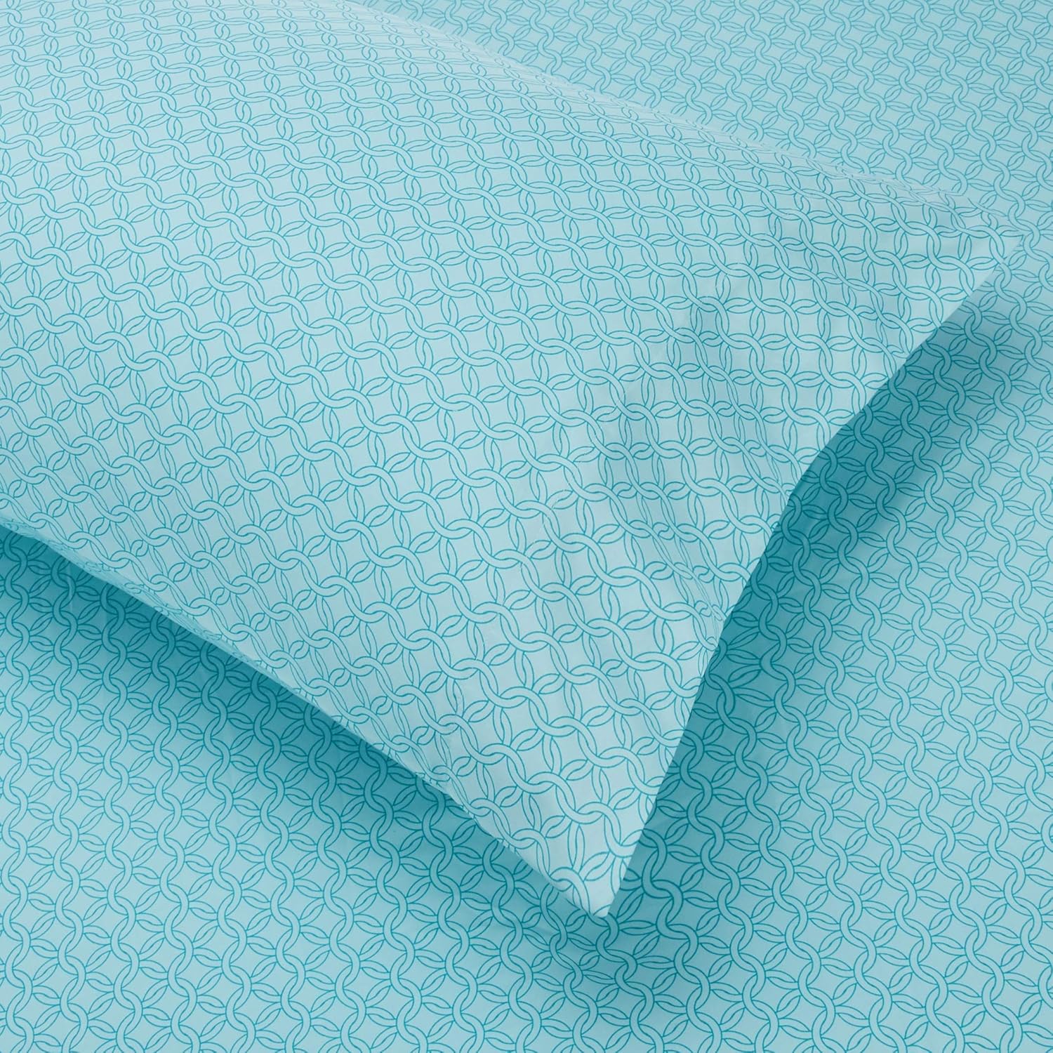  Basics 7-Piece Light-Weight Microfiber Bed-In-A-Bag Comforter Bedding Set - Full/Queen, Industrial Teal: Home & Kitchen