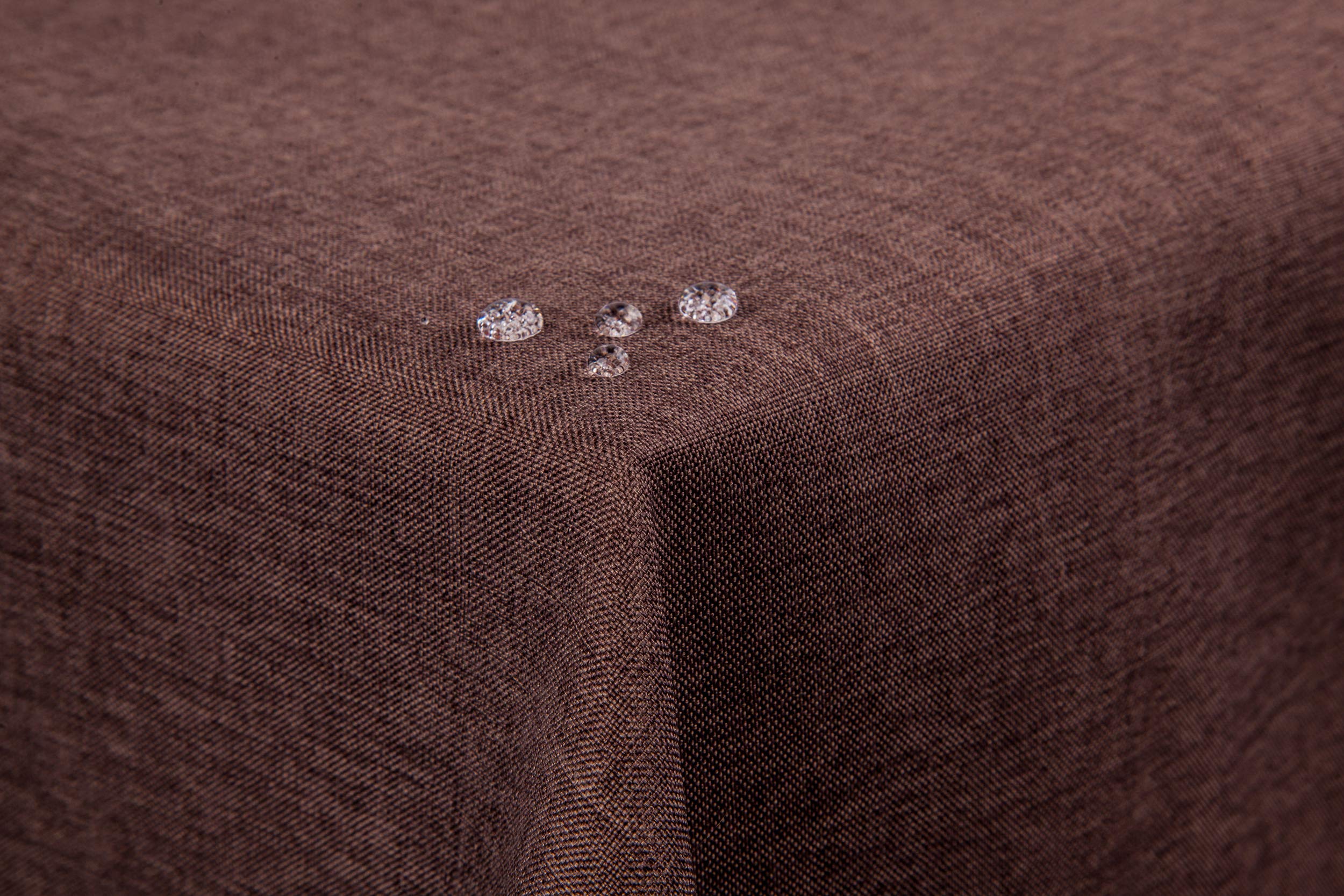 First-Tex tablecloth linen look lotus effect washable with straight hem edge 130x220 square in dark brown