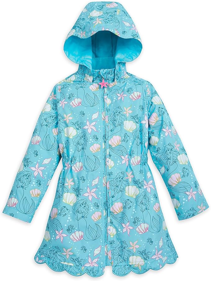 Disney Ariel Color Changing Rain Jacket for Girls (Size 4) Clothing