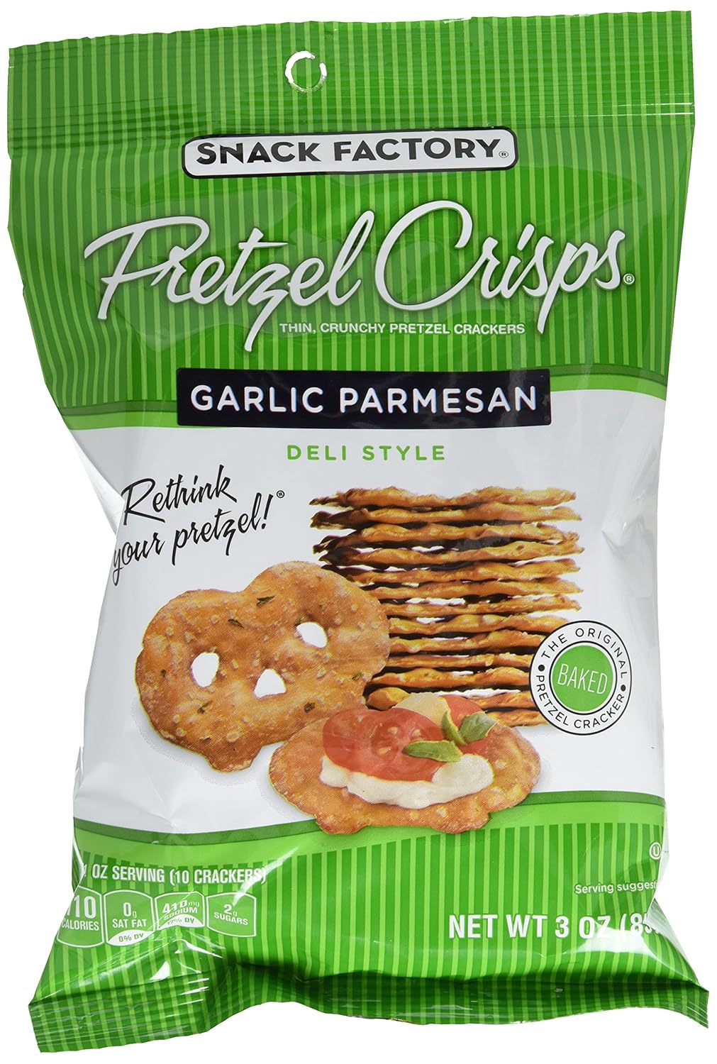 Snack Factory Pretzel Crisps Garlic Parmesan 3 oz. 8 ct Amazon