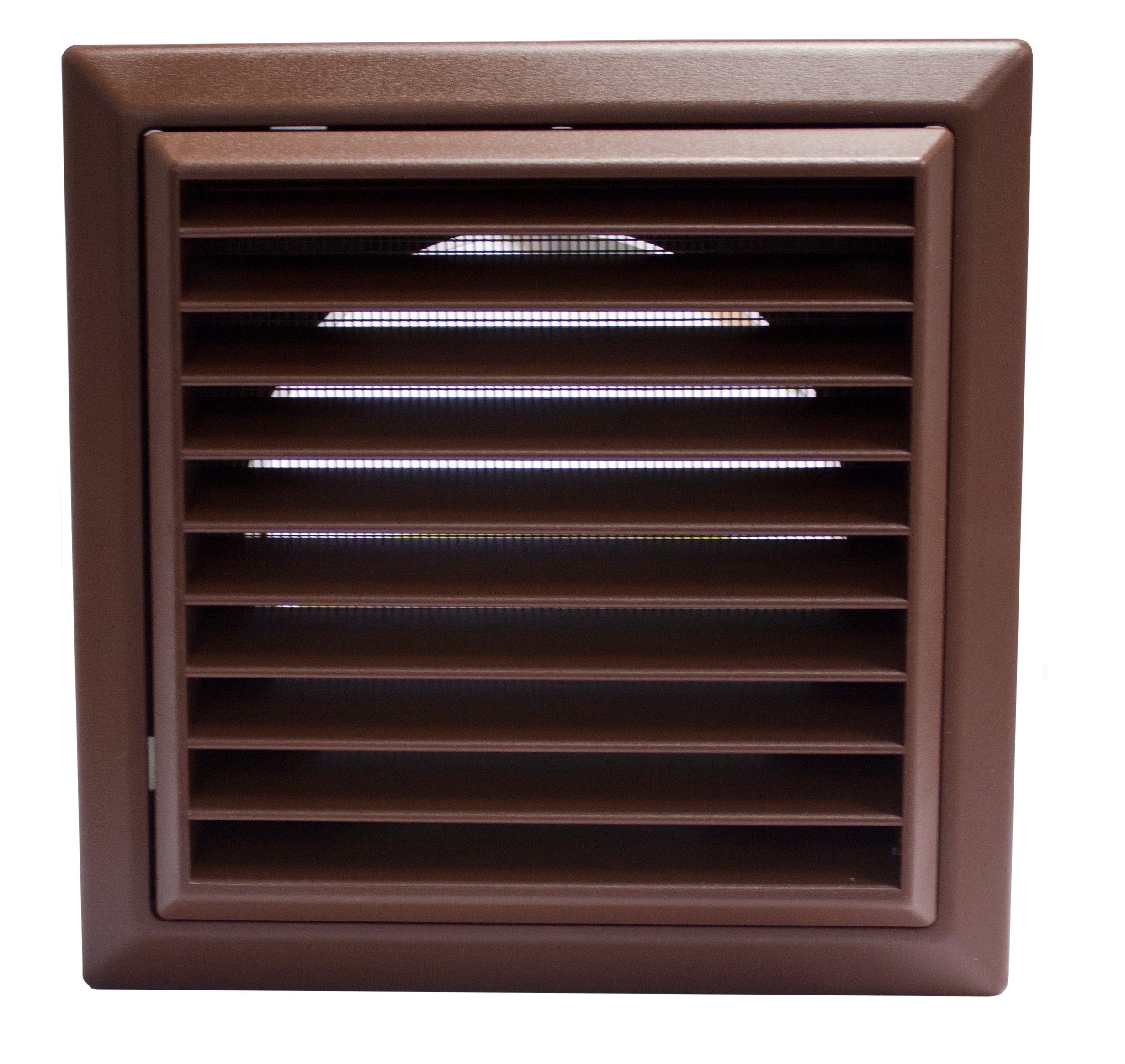 Domus 44954B 100mm Outlet Louvered Grille with Fly Screen-Brown