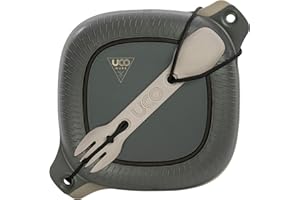 UCO 4-Piece Camping Mess Kit with Bowl, Plate and 3-in-1 Spork Utensil Set