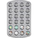 Wilton Recipe Right Mini Muffin Tin, 24 Cup, Non Stick, Steel