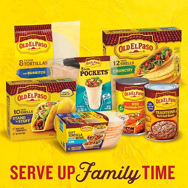 OLD EL PASO STAND ‘N STUFF TACO SHELLS, MEXICAN STYLE STREET CORN FLAVORED, GLUTEN FREE CRUNCHY CORN TACO SHELLS, 10 COUNT, 5.4 OZ