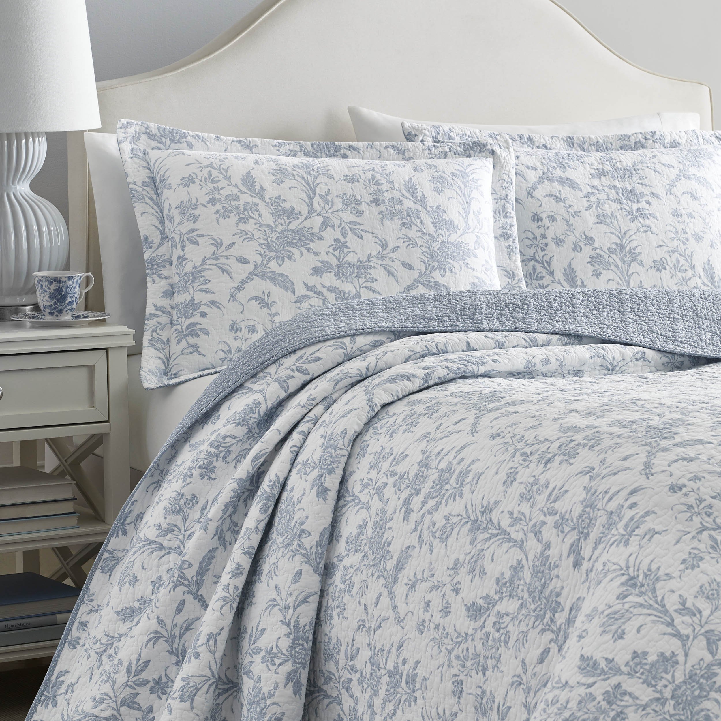 Laura Ashley 221081 Amberley Quilt Set, Twin, Spa Blue 883893480445 eBay