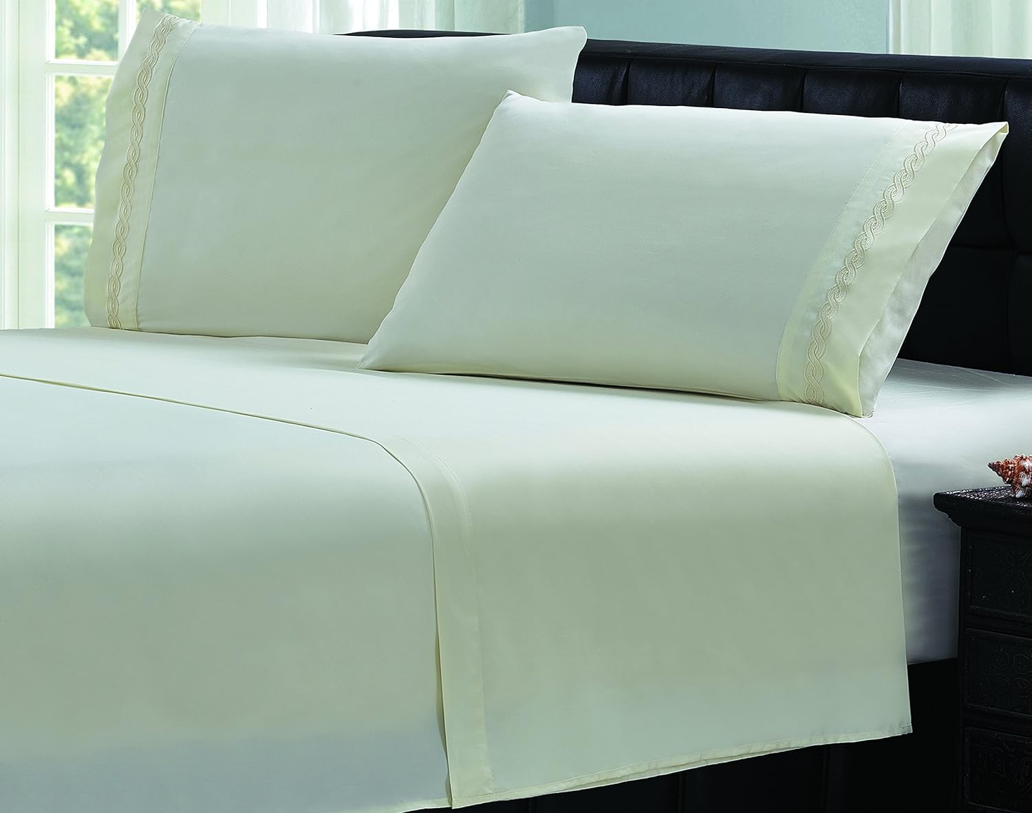 Livingston Home 1605MFS-CBL-LI-F Cabel Microfiber Full Sheet Set,Linen