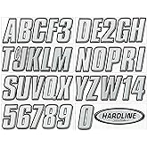 Hardline Products USA Series 800 Factory Matched 3-Inch Boat & PWC Registration Number Kit - Silver/Black - SIBLK800