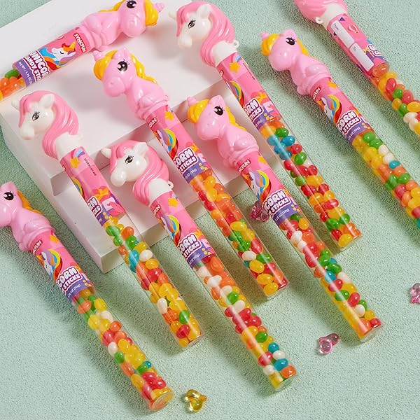SYNCFUN 12PCS CANDY JELLY BEAN, INDIVIDUALLY WRAPPED TUBE BUNDLE STICK, ROMANTIC GIFT FOR CLASSROOM EXCHANGE PARTY FAVOR, HOLIDAY REWARD PRIZES