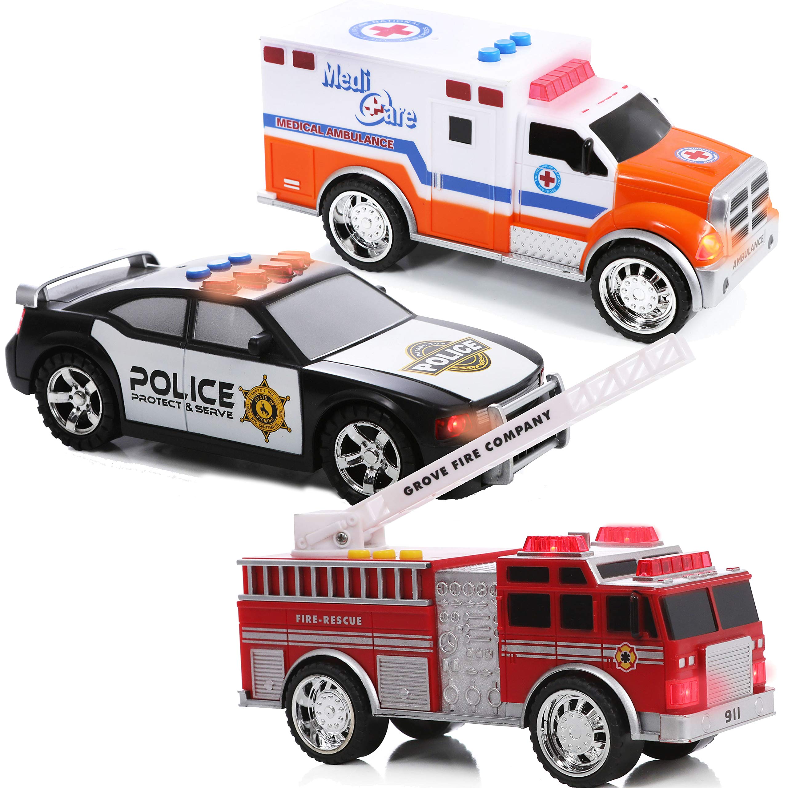 police car ambulance fire truck toys
