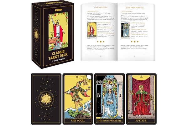 Wyspell Classic Tarot Cards for Beginners - Original Tarot Cards with Guide Book - Beginner Friendly - Traditional Tarot Deck