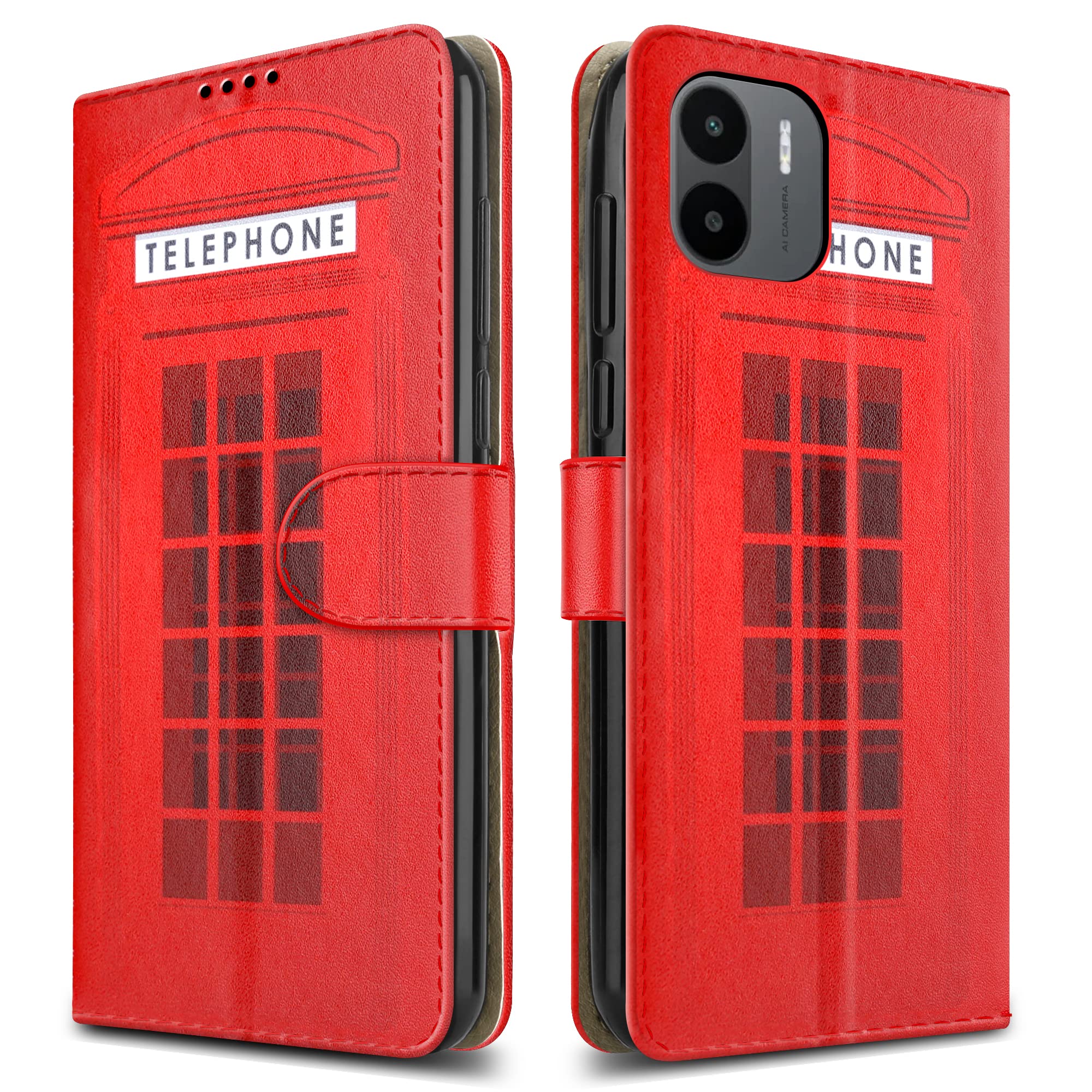 PIXFAB For Xiaomi Redmi A1 / Redmi A2 Leather Phone Case, Magnetic Closure Full Protection Book Folio Design, Wallet Case Cover [Card Slots] and [Kickstand] For Xiaomi Redmi A1 - Telephone Box