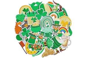 EMORBALS 32Pcs St Patricks Day Iron on Patches, Large Size Shamrock Patch, Embroidered Shamrock Iron on Patches for Clothes, Hats, Jacket, Jeans