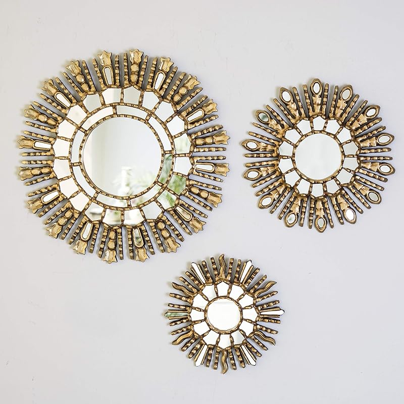 Peruvian Gold Round Mirror Set 3, Collection