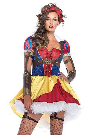 Leg Avenue 85430 - Rebel Schneewittchen Damen kostüm, Größe Large (EUR 40), Karneval Fasching