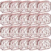 Shinylin 20 Pcs Cheer PVC Makeup Bag Cheer Teams Gifts Clear Makeup Case Cheerleader Teams Gifts Toiletry Zipper Pouch for Cheerleading Teammates Party Supplies,7.9 x 5.9 x 2.4''(Red)