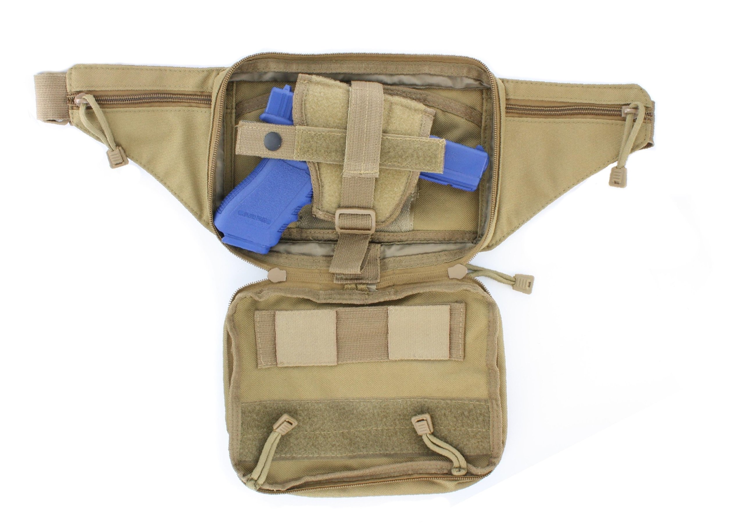Tan / Coyote Molle Tactical Pistol Concealment Fanny Pack CCW Concealed