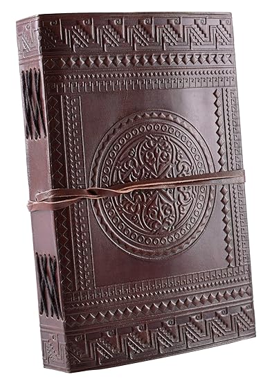 Leder Notizbuch DIN A5 Braun Reise-Tagebuch blanko Leder-Buch Mittelalter