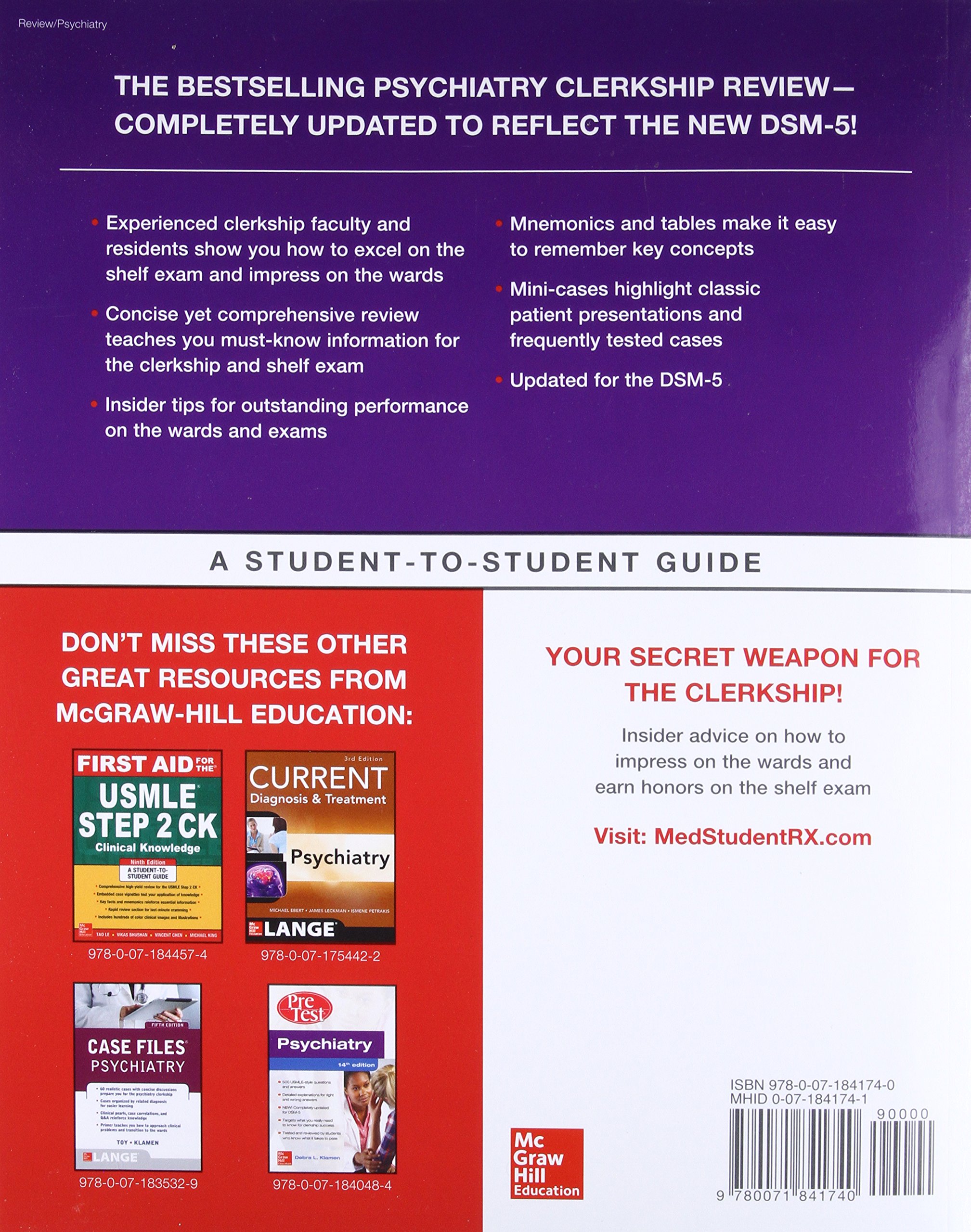 First Aid for the Psychiatry Clerkship, Fourth Edition: Latha Ganti,  Matthew S. Kaufman, Sean M. Blitzstein: 9780071841740: Books - Amazon.ca