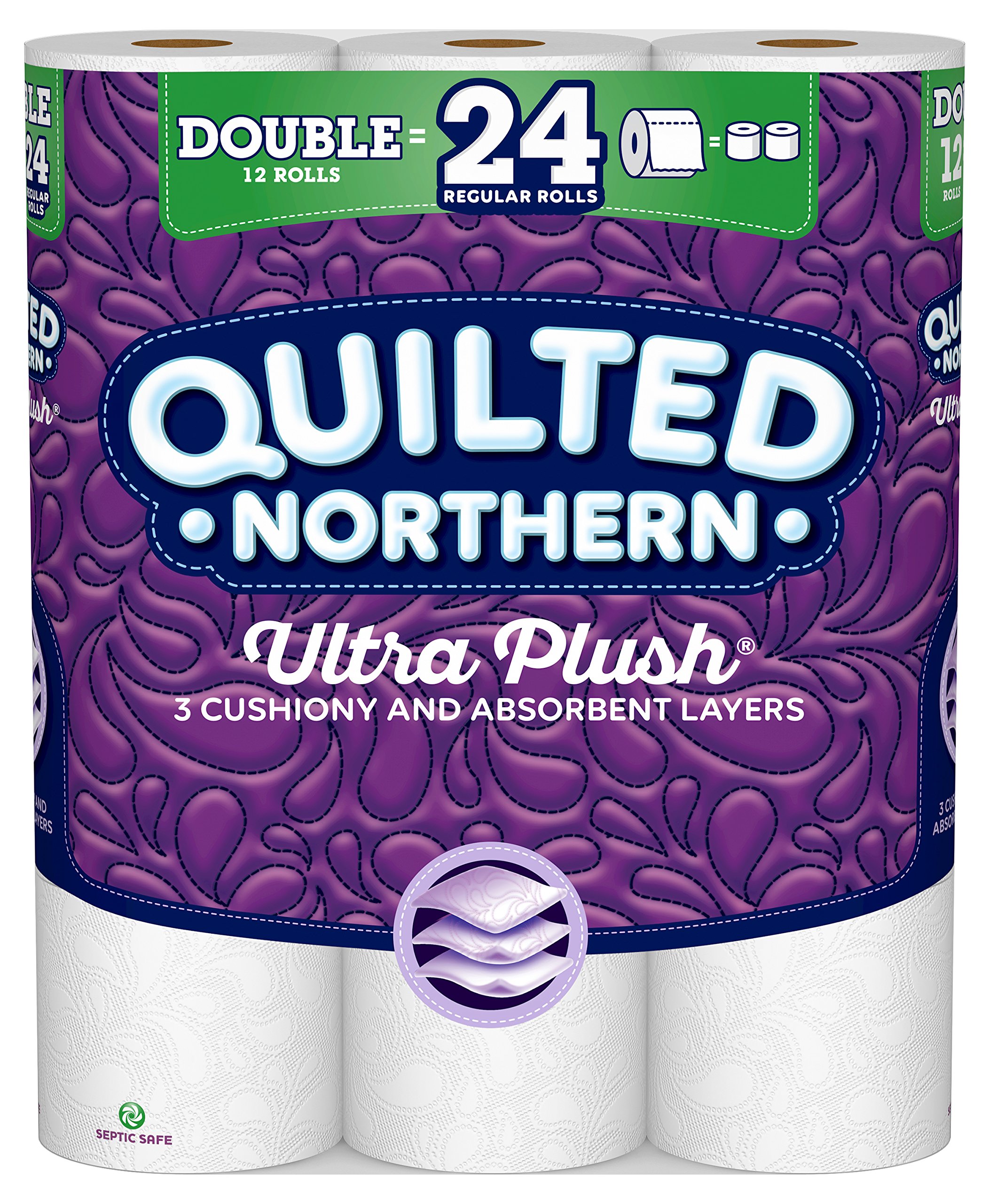 Quilted Northern Ultra Plush Toilet Paper, 12 Double Rolls, 12 = 24 Regular Rolls