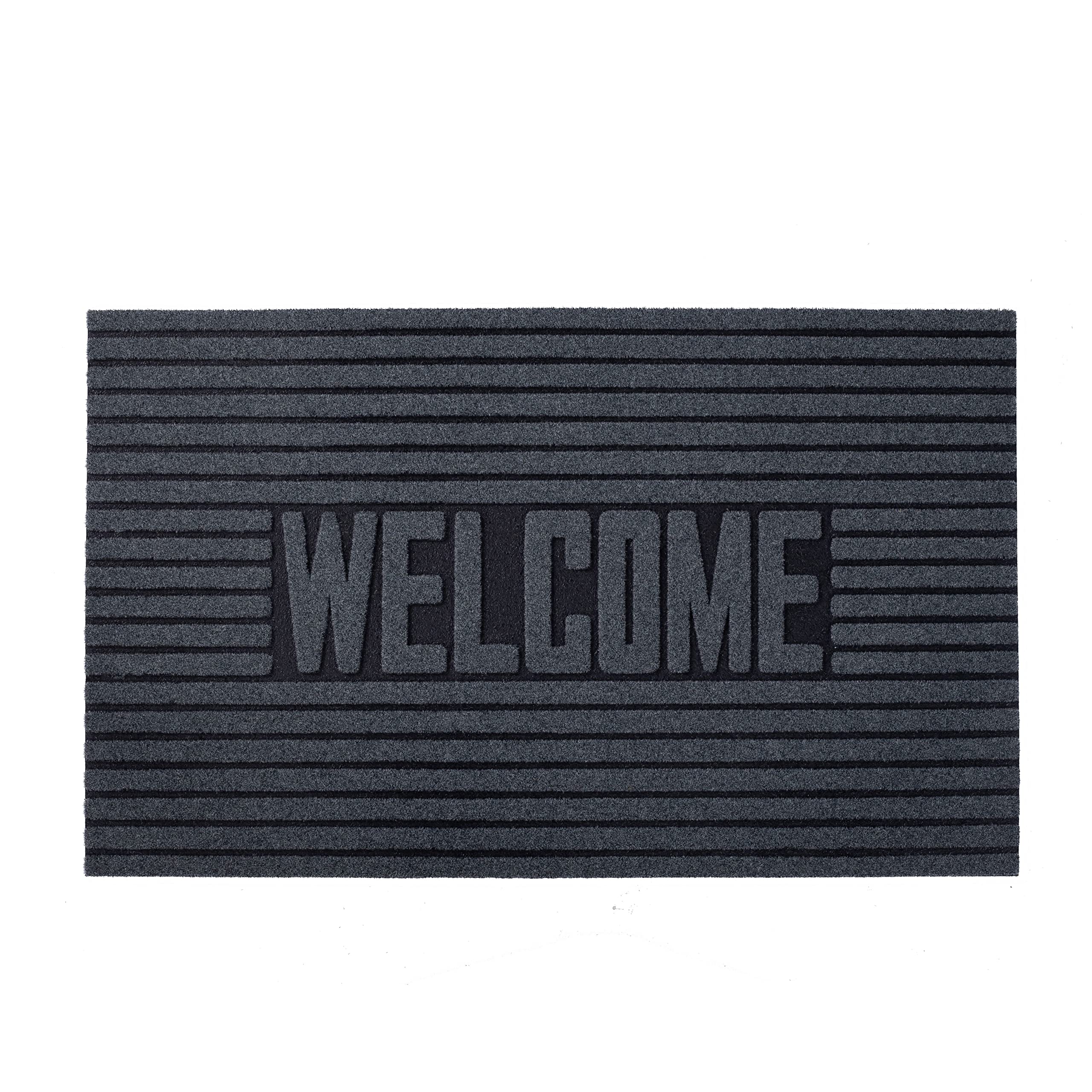 Nicoman Welcome (Centre Bold) Barrier Doormat Eco-Friendly Scrape and Absorbent Indoor/Outdoor Door Mat 75x45cm (30''x18'')