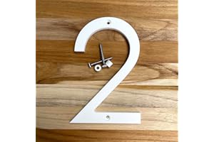 GO HOME NUMBERS 5 Inch Modern Plastic House Numbers and Letters with hardware included. Black and White Arrows, North South East West, Unit A B, No.- Dash, 1/2 (2, WHITE)