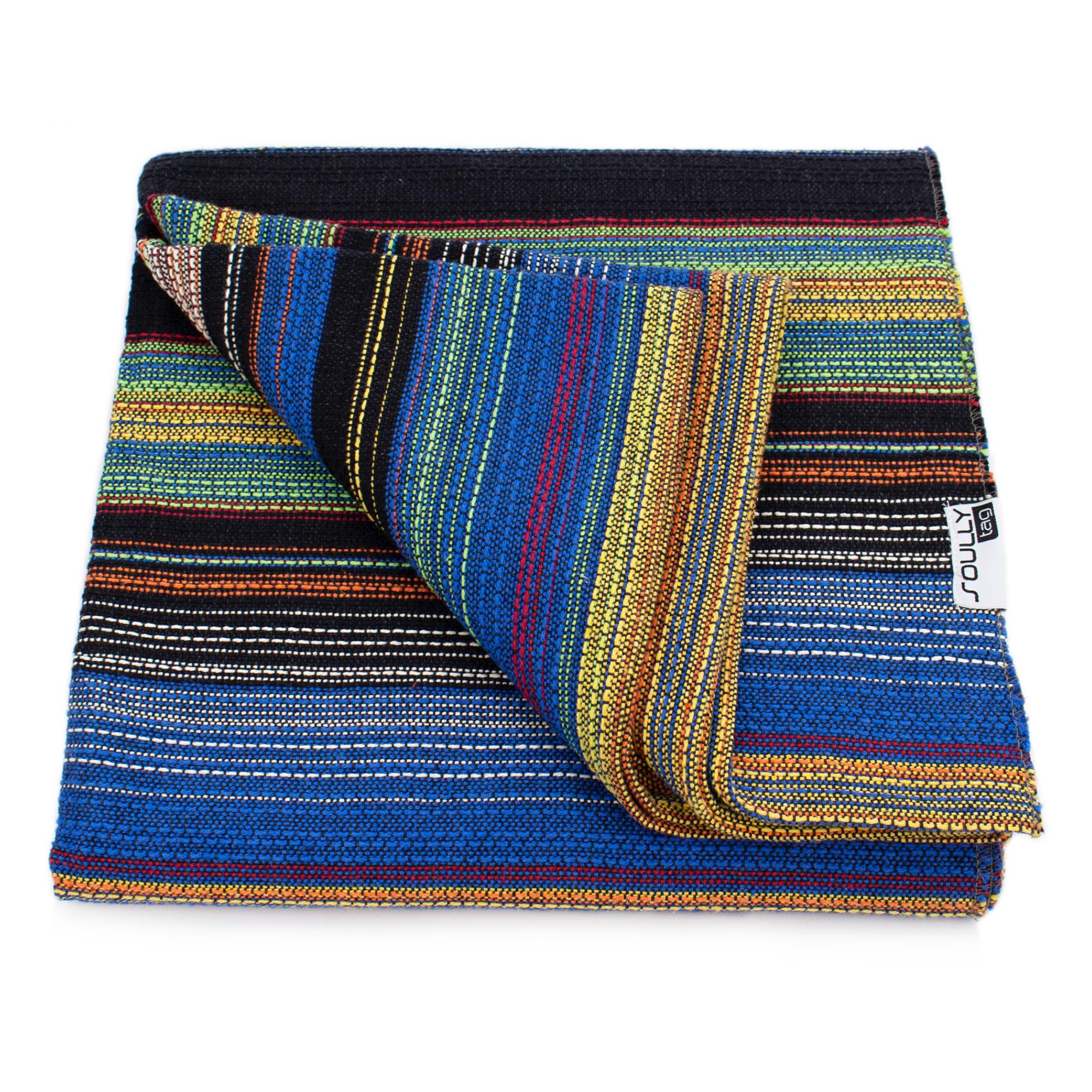 100% Cotton Throw Blanket Over Sofa Cover - Multipurpose Beach Yoga Travel Camping Picnic Mat - Multicolored Sofa Chair Pet Cover - Multifuncional Indoor and Outdoor Hardwearing (Rio) (Navy Blue)