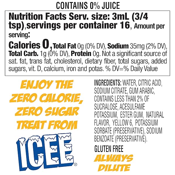 ICEE ZERO CALORIE CHERRY, BLUE RASPBERRY, ORANGE AND MANGO LIQUID WATER ENHANCER DRINK MIX, NATURAL FLAVOR DROPS, SUGAR FREE, 1.62 FL OZ CONCENTRATE (48 ML) – 4 ULTIMATE VARIETY PACK