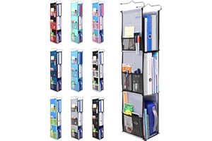 ABRA® 3 Shelf Hanging Locker Organizer for School, Gym, Work, Storage | Deep Shelves 6.5”x 9”| Eco-Friendly Fabric Healthy for Children | Adjustable School Locker Shelf from 3 to 2 Shelves(Grey/Black)