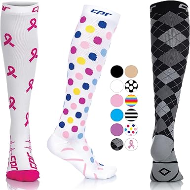 Amazon Com Cpr Compression Socks For Women Men Nurses Athletes Knee High Compression Socks White Small Clothing