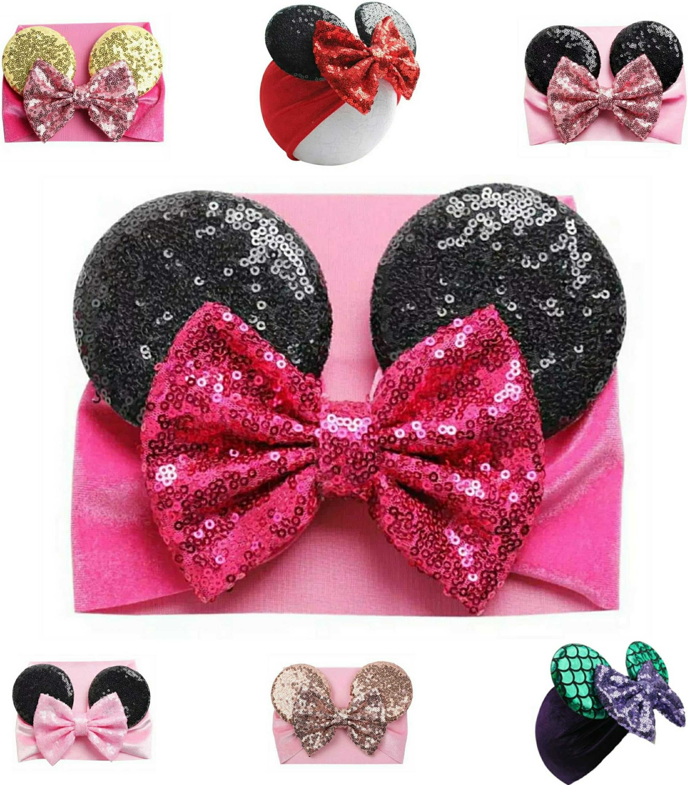 Mouse Ears Headband/Headwrap - Toddler, Baby, Kids - Party supplies - Pink-2