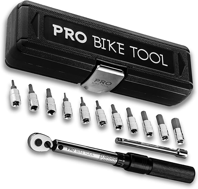PRO BIKE TOOL 1/4 Inch Drive Click Torque Wrench Set 2 to 20 Nm