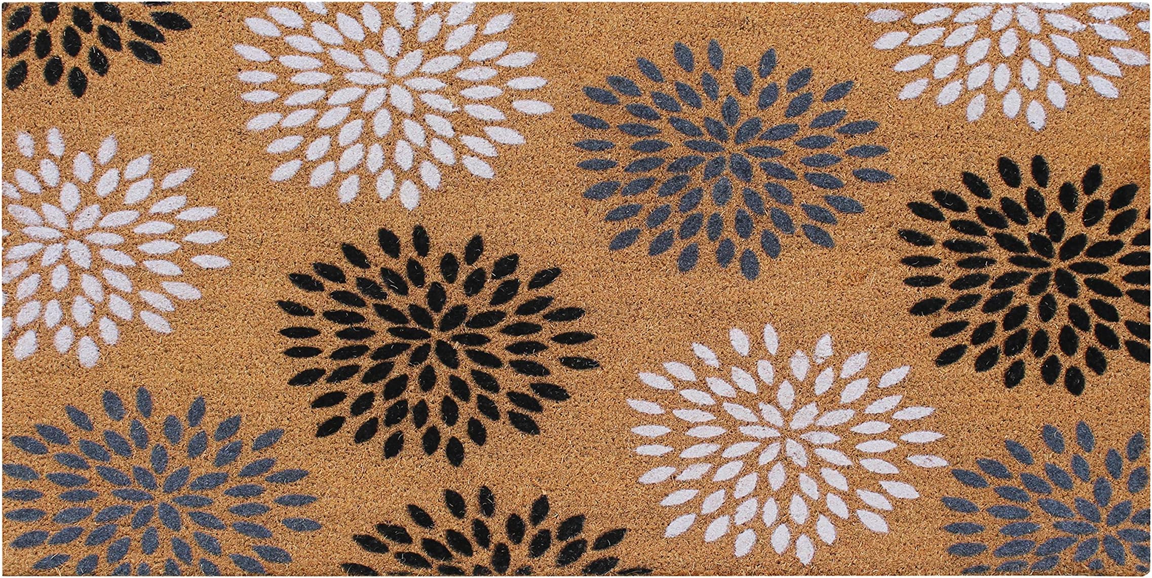 A1 HOME COLLECTIONS A1HC Large Vinson Floral Outdoor Door Mat Scraper for Front Door Entrance Outside Doormat 30" X 48" Patio Rug Dirt Debris Mud Trapper Fade Resistant Flocking Technology