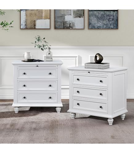 Prolenta Premium - Mesita de noche OTTA madera maciza de pino 45x39x57 cm