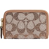 Coach Women's Crystal Signature Jacquard Essential Small Card Case, Mushroom, One Size