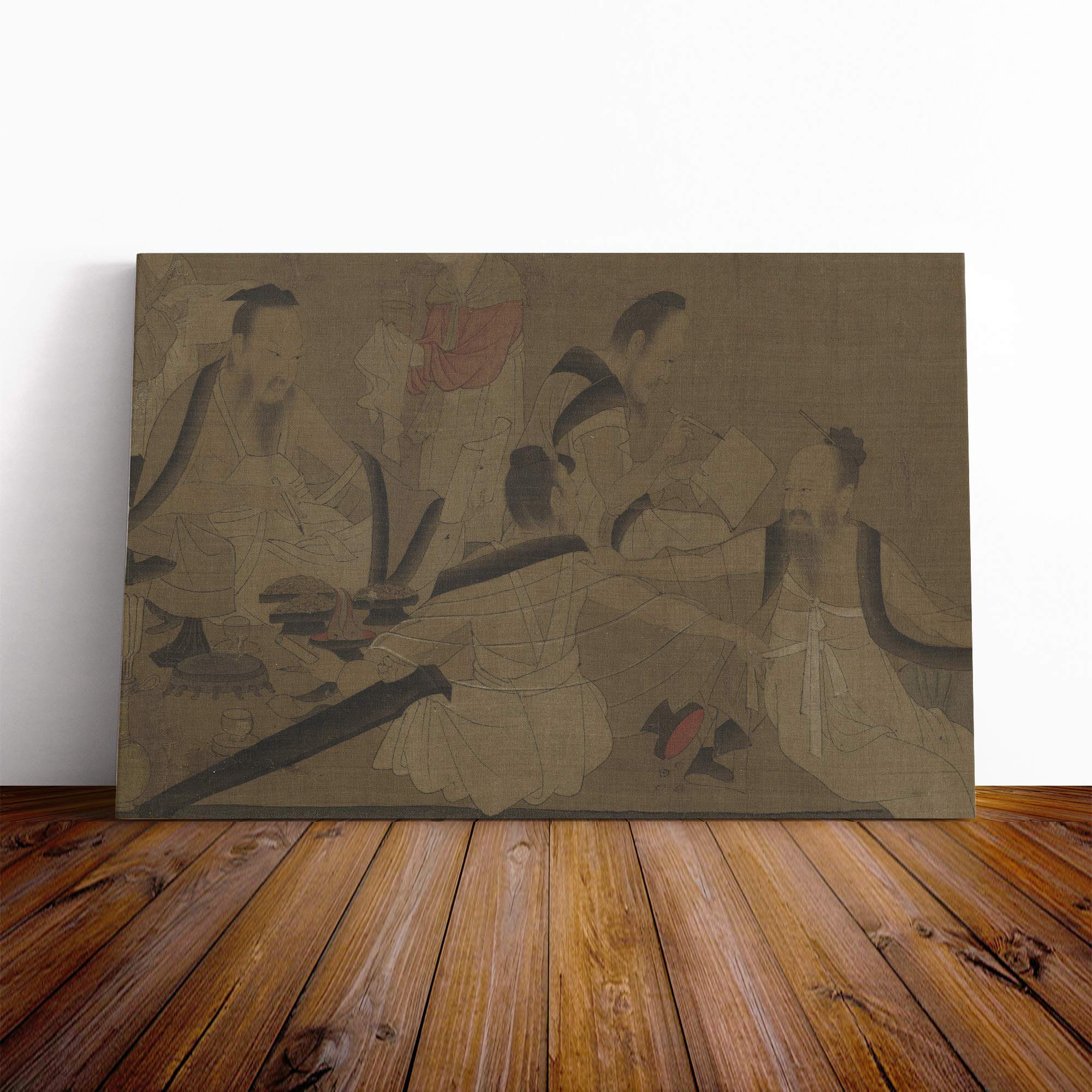 Xiang Shengmo Oriental Gathering Canvas Print | Gallery Wrapped 30mm Frame Wall Art | 20x14 inches | Ready to Hang | Modern Picture | Living Room Bedroom Lounge Office