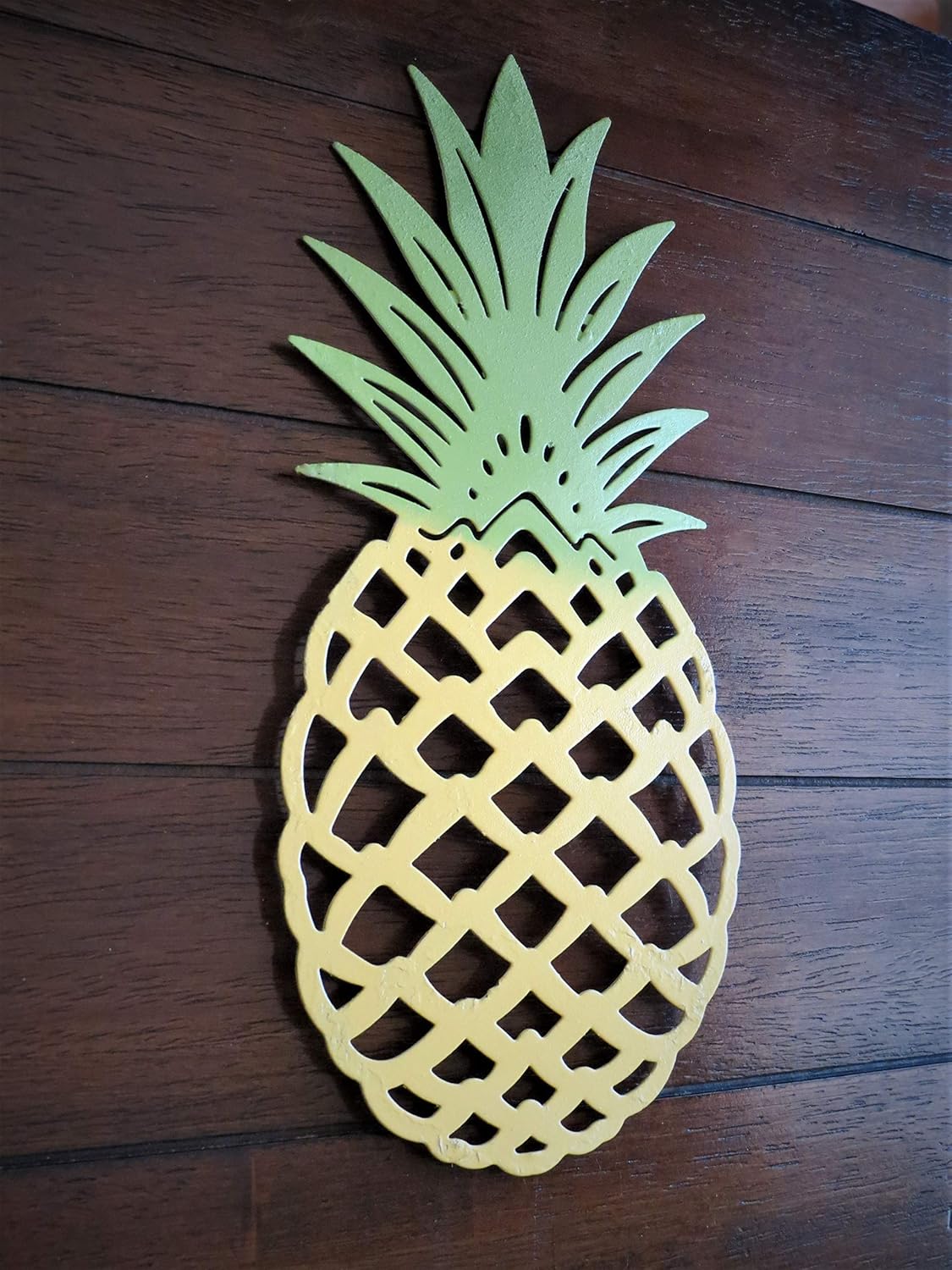 outdoor metal wall art on Amazon Com Pineapple Wall Decor Whimsical Metal Hanging Warm Yellow Or Pick Color Fruit Wall Accent Indoor Outdoor Metal Wall Art For Kitchen Handmade