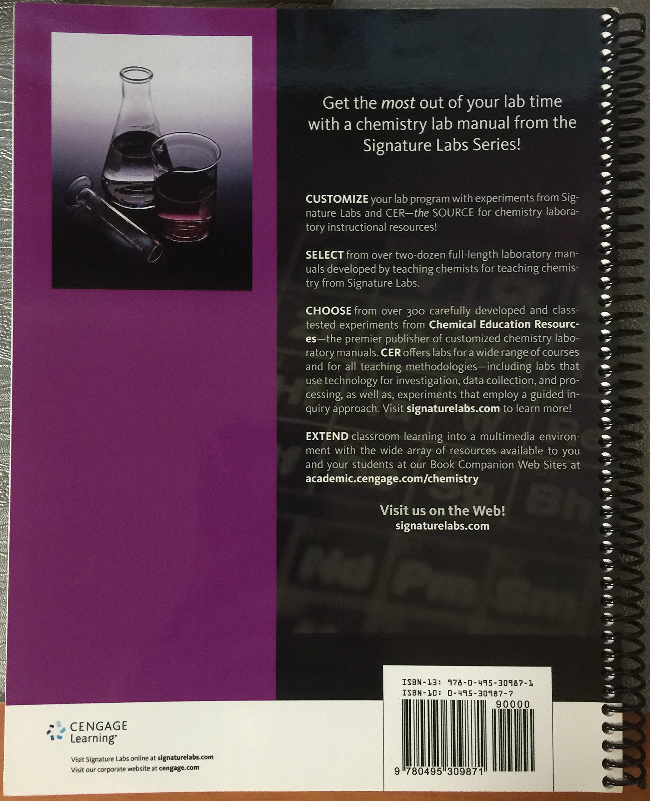 Signature Labs Series Organic Chemistry Laboratory Chem 26200 Experiments  (for City College of New York): 9780495309871: Amazon.com: Books