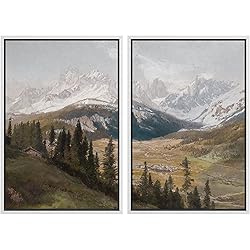 MUDECOR Framed Canvas Print Wall Art Alpine Meadow