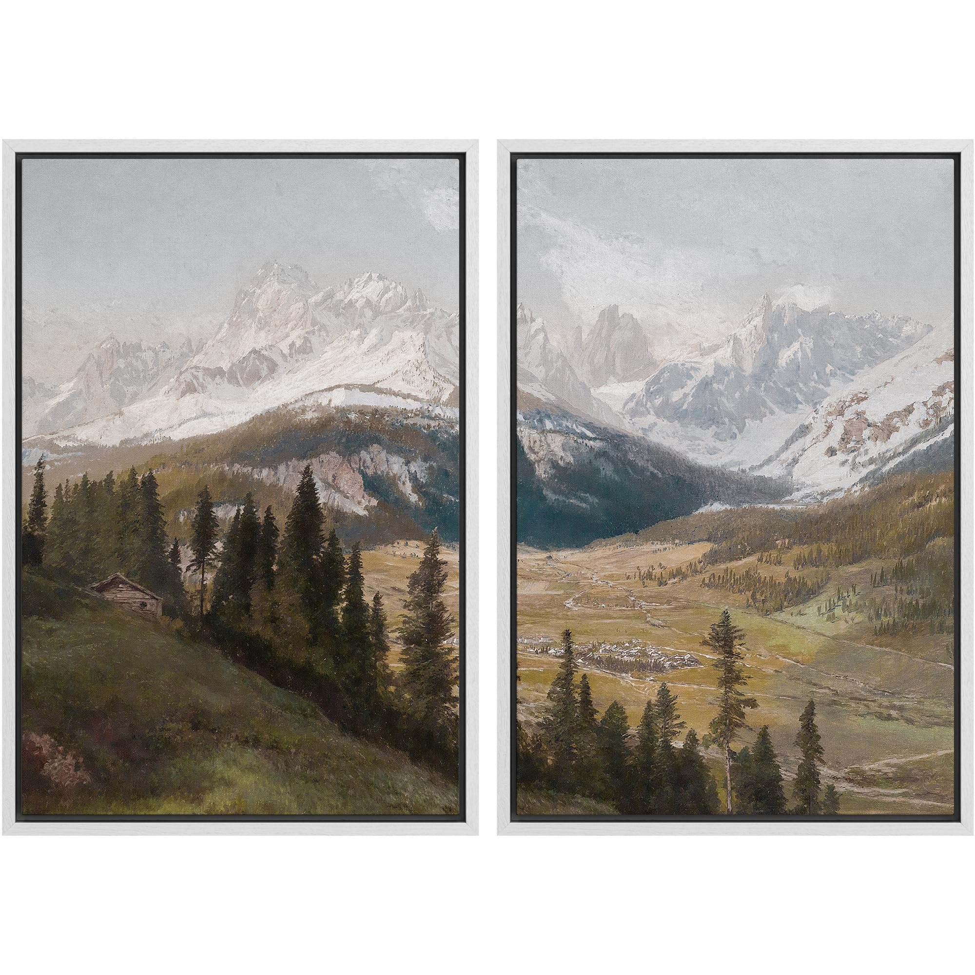 MUDECOR Framed Canvas Print Wall Art Alpine Meadow