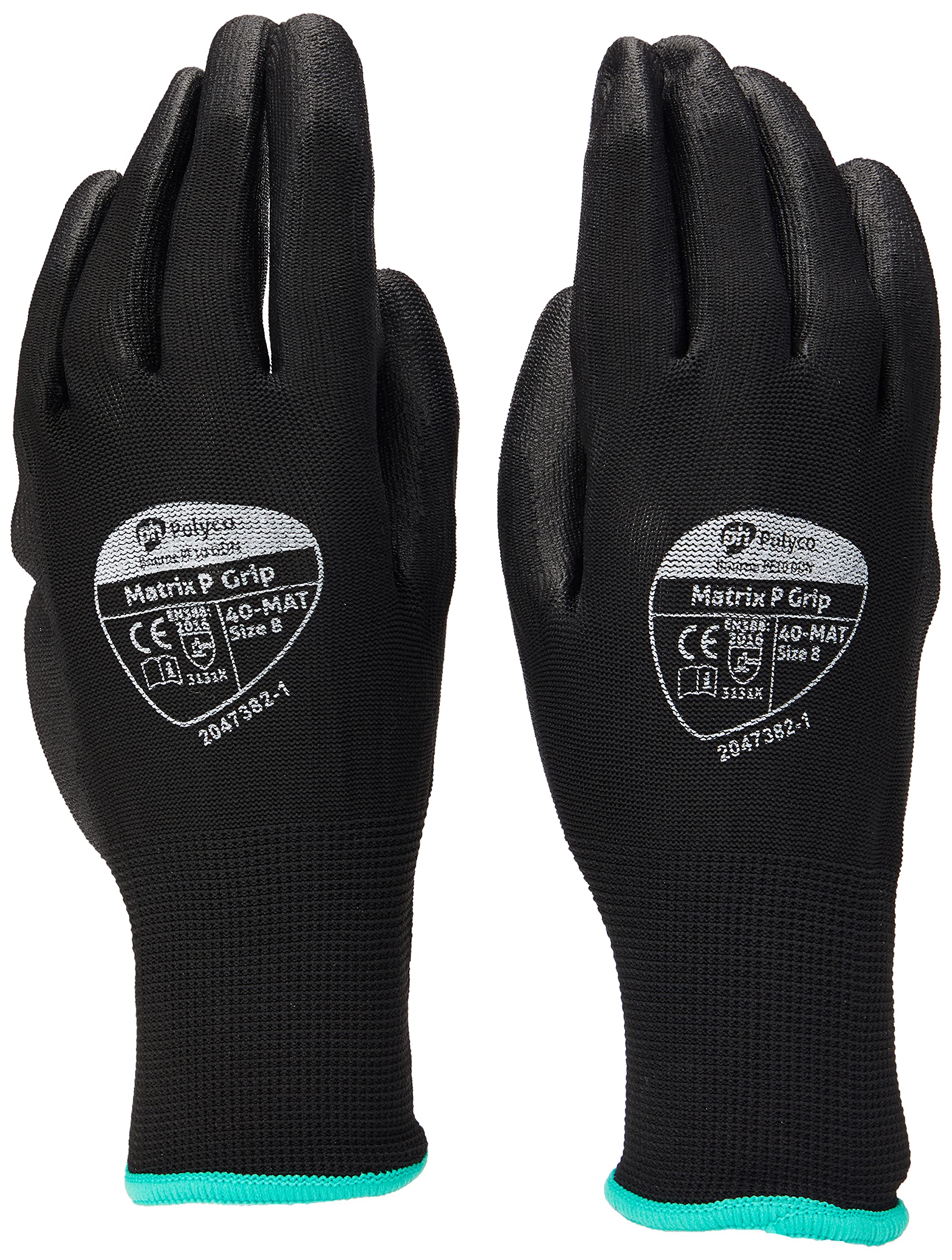 Polyco Matrix P PU Palm Coated Grip Gloves - Single Pair , 8/Medium Size
