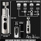 AquaVaria 3 Function Kitchen Tap Spray Head 360 Swivel Extender Silver view 4
