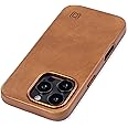 Dockem Genuine Leather Case for iPhone 16 Pro, Compatible with MagSafe (MSGL, Light Brown)